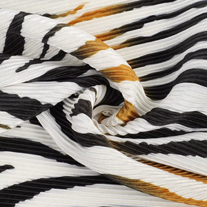 <span class=keywords><strong>Tissu</strong></span> en crêpe à grandes rayures aux couleurs claires pour l'été, léger, 100% polyester, tricoté en crêpe pour vêtements - Product Image 6