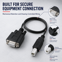 Cable de Interfaz Serial RS232 Personalizado, DB9 Hembra a USB 2.0 Tipo B Macho, para Equipos de Prueba de Controladores Industriales