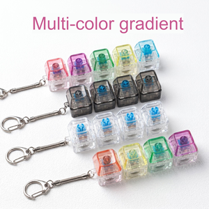 Porte-clés transparent en forme de touche de clavier, anti-stress, avec interrupteurs et lumière, type fidget clicker - Product Image 3