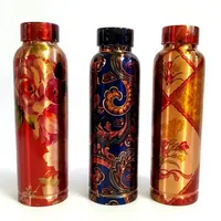 Bouteille d'eau en verre de cuivre imprimé de haute qualité Conceptions modernes pour l'utilisation de salle de sport d'affaires pour adultes Prix de gros Verres en plastique