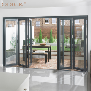 Aluminuglassio Slide muslimex porte anodizzate Germsilverr vetro Bifold per case <span class=keywords><strong>Design</strong></span> grafico pieghevole impermeabile in metallo - Product Image 5