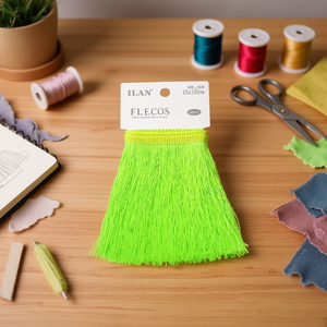 Frange Ilan Fleco 15x150cm Verde Fluorescente per Artigianato e Decorazioni - Product Image 3