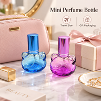 Botol Parfum Kaca Bentuk Kucing 10ml Custom, Botol Wewangian Mini Berwarna Kosong dengan Tutup untuk Kemasan Kosmetik