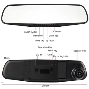 4.3 POLLICI Auto DVR Doppio Obiettivo Della Macchina Fotografica Full HD 1080P Video Recorder Specchio Retrovisore Con vista Posteriore DVR dash Cam Auto <span class=keywords><strong>Registrar</strong></span> - Product Image 2