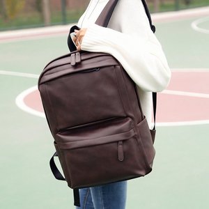 Mochila de cuero Pu de gran capacidad para hombre, bolso de lujo para exteriores, mochilas escolares para hombre, mochila de negocios para hombre, 2025 - Product Image 4
