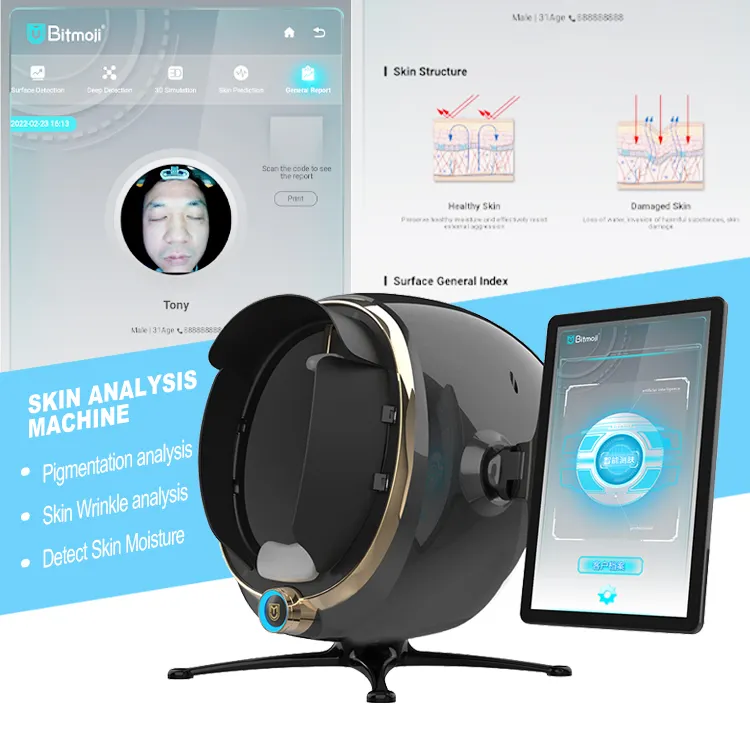 2023 New Arrival Dermoscope 3D Skin Analyzer Máquina Facial Scanner De Análise De Pele Facial Máquina Analisadora De Pele Facial