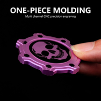 Jeton de poker industriel en titane TC4 anodisé violet, personnalisable ODM, gravé crâne et couronne, EDC, objet de collection, 17g, léger
