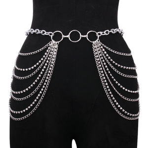 โซ่คาดเอวโลหะหลายชั้นสไตล์ยุโรปและอเมริกา ประดับพู่ห้อยเพชรเทียม สำหรับผู้หญิง แฟชั่นงานปาร์ตี้ - Product Image 2