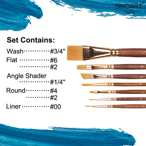 Set di 7 Pennelli per Artisti con Manico Corto per Pittura Acrilica e a Olio, Fornitura Diretta dalla Fabbrica SINOART - Product Image 3