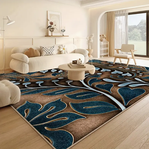 Bucolique cadre floral dore tapis imprime résistant a l usure, décoration - Product Image 1
