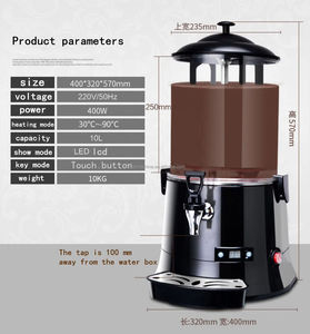 Mélangeur Bain-<span class=keywords><strong>Marie</strong></span> Électrique 10L – Distributeur de Café, Lait, Vin, Thé Chaud – Machine à Chocolat Chaud – Machines à Boissons Chaudes au Chocolat - Product Image 4