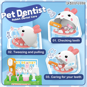 23pcs Pretend Play Cute Pet Rabbit Baby Doctor Dentist Set Toys Game for Kids - Product Image 5