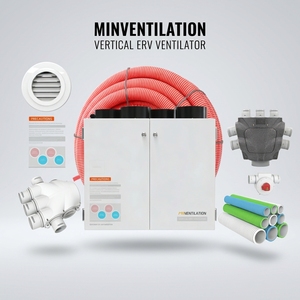 Système de ventilation mécanique contrôlé par Wifi pour maison <span class=keywords><strong>intelligente</strong></span>, installation verticale, avec unité de récupération de chaleur - Product Image 1