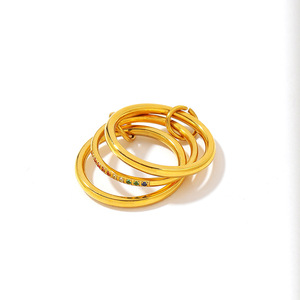 Stainless Steel <b>Ring</b> Geometric Shape Vacuum Plated 18k Gold Women's Fashion Jewelry Gift YR46 - Product Image 4