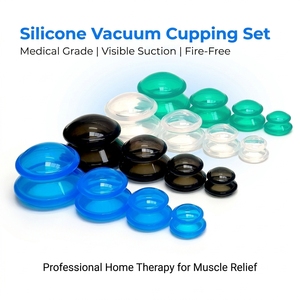 Ventouses en silicone colorées, 4 tailles, ensemble de thérapie par aspiration sous vide pour la relaxation musculaire, massage <span class=keywords><strong>anti</strong></span>-<span class=keywords><strong>cellulite</strong></span> - Product Image 1