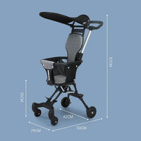 Poussette bébé multifonctionnelle 3 en 1 Poussette de luxe portable paysage à 4 roues Poussette pliable Poussette bébé nouveau-né