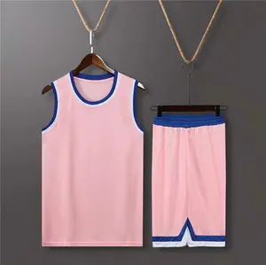 2021 neue rosa blau Großhandel schnell trocknende hohe Uniformen Set maßge schneiderte Logo Team Trikot Polyester Jugend Mann Basketball Trikot