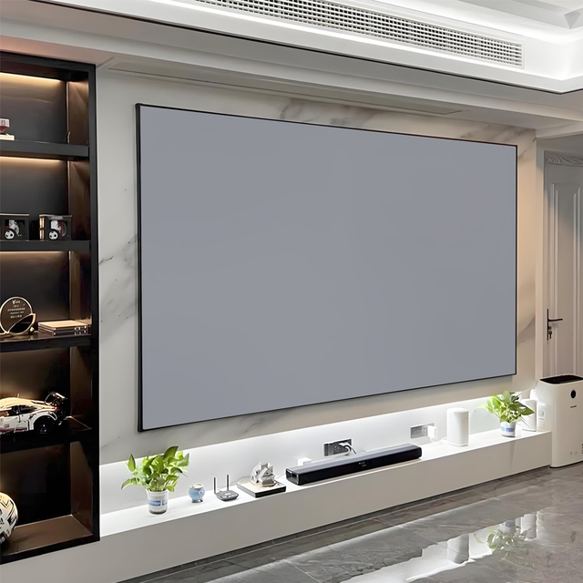 72-220 Inch 3C Anti-Speckle Fixed Frame Projector Screen Gray 4K 8K Ultra HD Cinema Projection Screen Home Theater