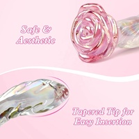 Dildo anal en verre Rose, jouet sexuel, plug anal, dildo monstre arc-en-ciel pour débutant, dildo clitoridien, jouets sexuels anaux pour femmes et couples
