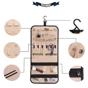 Pochette à bijoux en feutre légère, organisateur suspendu, sac de rangement anti-poussière pour voyage, organisateur de montres en feutre personnalisé avec logo, enrouleur - Product Image 3