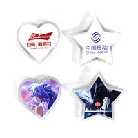 Badge lumineux LED écologique en plastique PS avec impression sérigraphiée pour événements promotionnels sur le thème de la romance