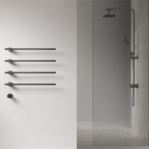 Thermostatic 22 Inch Electric <strong>Towel</strong> <strong>Rail</strong> bar <strong>Plug</strong> <strong>in</strong> Black Electric <strong>Towel</strong> <strong>Rail</strong> - Product Image 2