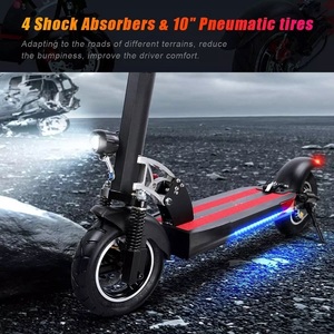 Gunai — trottinette électrique pliante, 10 pouces, avec siège, selle, choc arrière, éclairage, haute qualité - Product Image 4