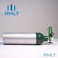 Cylindre léger en aluminium/acier de 10L 20L pour oxygène, CO2, hélium, argon, azote N2, NO2