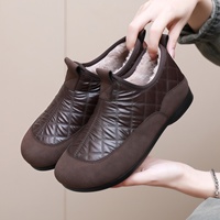 Bottes de neige pour femmes en microfibre imperméables et antidérapantes, doublées de polaire, à enfiler, talon plat, chaleur extra-épaisse pour les mamans