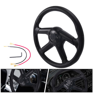 Volant de course 14 pouces en PU noir à 4 branches 360 mm pour modification automobile 8911 - Product Image 2