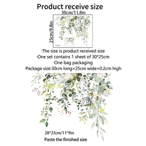 Plante tropicale plantain thé <span class=keywords><strong>papier</strong></span> <span class=keywords><strong>peint</strong></span> coloré oiseaux fleur décor à la maison autocollant mural <span class=keywords><strong>pour</strong></span> siège de <span class=keywords><strong>toilette</strong></span> couverture étanche autocollants - Product Image 6