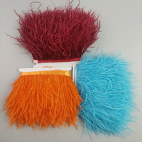 Frange de plumes d'autruche de haute qualité en gros, garnitures en dentelle d'autruche pour vêtements de danse, robes de mariée, décoration haute couture