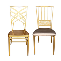 Chaises Chiavari empilables en métal doré et blanc pour événements et mariages, vente en gros, usine de Foshan, Chine