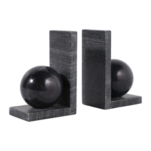Fermalibri moderno in marmo con sfera per decorare la libreria, accessori decorativi per libri, per scrivania da ufficio e biblioteca domestica, scultoreo. - Product Image 3