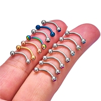 Anneaux de Sourcils en Titane ASTM F136 à Filetage Externe, Labrets, Piercings pour Cartilage d'Oreille, Hélix, Prince Albert, Piercings à Gemmes Colorées, Bijoux de Corps