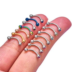 Anneaux de Sourcils en Titane ASTM F136 à Filetage Externe, Labrets, Piercings pour Cartilage d'Oreille, Hélix, <span class=keywords><strong>Prince</strong></span> <span class=keywords><strong>Albert</strong></span>, Piercings à Gemmes Colorées, Bijoux de Corps - Product Image 5