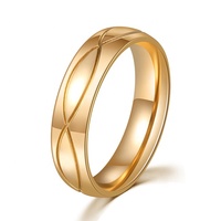 Mode 18k Plaqué Or Hypoallergénique Non Ternir Étanche En Acier Inoxydable 316L Couple Bague Bijoux