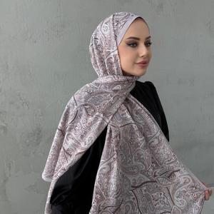 2026 Best-Selling Custom Logo Muslim Headscarf Wholesale Breathable 4-Season Graceful Modest Female Print <b>Modal</b> <b>Hijab</b> - Product Image 1