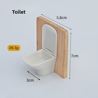 Miniature en bois : mobilier de salle de bain, petite toilette en bois pour jeu d'imitation dans la salle de bain, idéal pour la décoration de chambre.