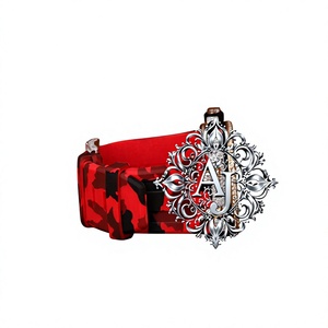 Montre unisexe de luxe en moissanite VVS camouflage rouge, style hip-hop, entièrement sertie de cristaux, bracelet 20 mm, mouvement ETA, index en barres, logo personnalisé, vente en gros - Product Image 1