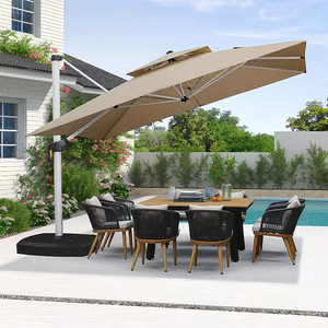 Parapluie Roma en porte-à-faux en aluminium 3x3m base étanche mobilier d'extérieur Parasol jardin plage hôtel parc - Product Image 5