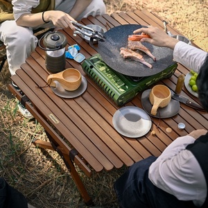 HISPEED Camp Items Table 90cm Wide Une Table De Camping Nogal Mesa de madera y sillas Set - Product Image 1