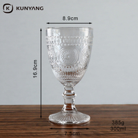 Op maat gemaakte melkglazen mokken, vintage geëmbosseerde geperste glazen kelken, gekleurde wijnglazen met steel, meerkleurige drinkbekers, aangepast logo