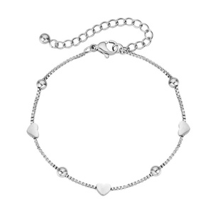 Stainless Steel <b>Love</b> Token Bracelet for Couples Trendy Gold-Plated Heart Pattern Chain Micro Insert Anniversary Gift - Product Image 3