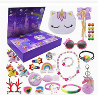 Calendrier de l'Avent de Noël, Boîte Mystère, Ensemble de Bijoux, Calendrier de Compte à Rebours pour Filles, Cadeau d'Anniversaire de Fêtes, Jouet Surprise, Kit de Jeu de Découverte