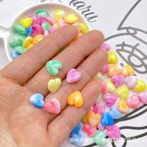 Heart Shaped Gradient <b>Beads</b> Acrylic <b>Plastic</b> Resin Loose <b>Beads</b> For Diy Jewelry Keychain Phone Chain Spring 2026 Chaozhou - Product Image 4