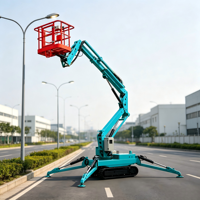Plateforme élévatrice araignée autopropulsée sur chenilles Longqing LQ-100 14,2 m certifiée CE avec pieds de support hydrauliques pour travaux en altitude