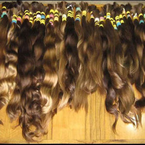 未加工的蜂蜜金发生单捐赠者欧洲斯拉夫俄罗斯处女编织卷曲人类发束马尾辫延伸 - Product Image 1