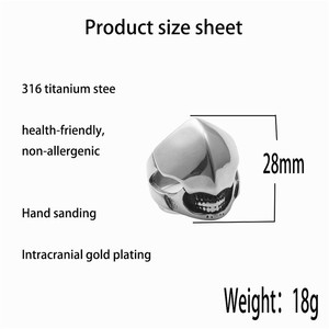 Mask <b>Ring</b> Men's Retro Silver Stainless Steel Skull Design Everyday Wear Jewelry - Product Image 4