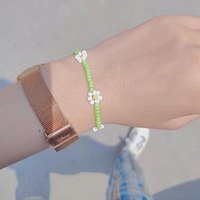 Pabrik grosir perempuan Boho biji manik-manik bunga aster manik-manik gelang mode peregangan bunga manik-manik gelang untuk wanita